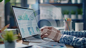 Hands Typing on Laptop.AI generated image