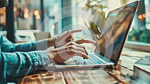 The hands on laptop.AI generated image