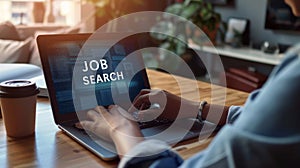 The Job Search on Laptop.AI generated image