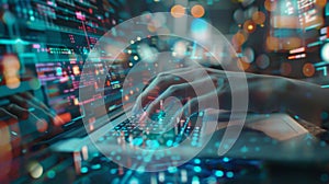 The hands on keyboard coding..AI generated image