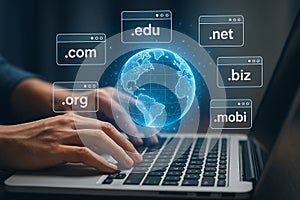 Domain names registration website hosting internet global network online business technology communication world wide web