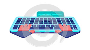 Hands Typing on Modern Computer Keyboard, vector design Generative AI