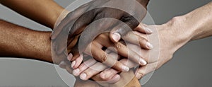 The Hands of Unity Demonstrating Togetherness and Diversity in Collaboration.AI generated image