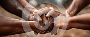 The Hands of Unity Embracing Strength and Togetherness in Community..AI generated image