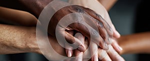The Hands of Unity Symbolizing Diversity and Togetherness in Community.AI generated image