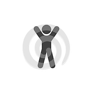 Hands up exercise vector icon