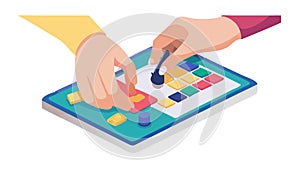 Hands Using a Digital Tablet for Creative Design, vector design Generative AI