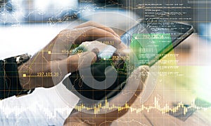 Hands using programming cellphone