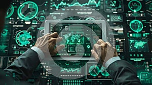 The futuristic digital interface.AI generated image