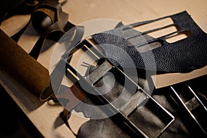 Crafting Leather Accessories Using Various Tools and Materials