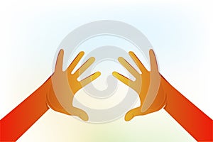 Hands voluntary symbol logo vector