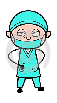 Hands on waist Cartoon Surgeon