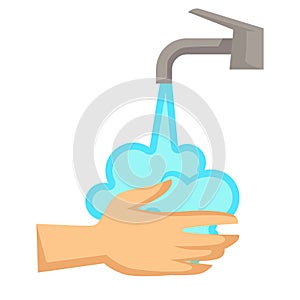 Hands washing hygiene and cleanliness water tap