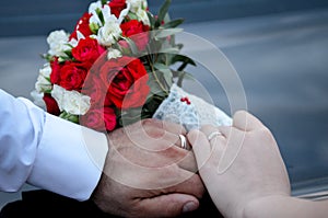 Hands with wedding rings