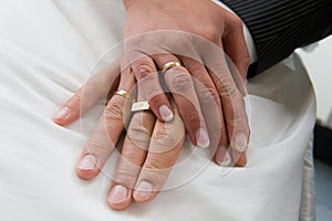 Hands with wedding rings photo