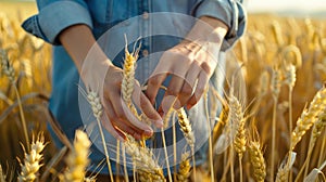 Hands in a Wheat Field.AI generated image