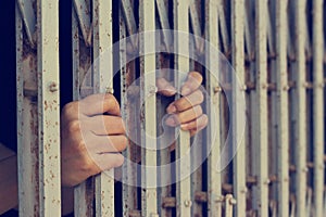 Hands of woman who was imprisoned photo