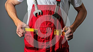 The worker in red overalls.AI generated image