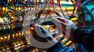 The electrical repair process. AI generated