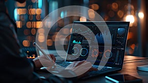 The Data Analysis on Laptop.AI generated image