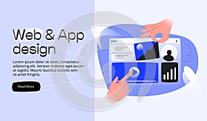 Hands are working on website or application, ui ux design and programming. Team of designers doing research.