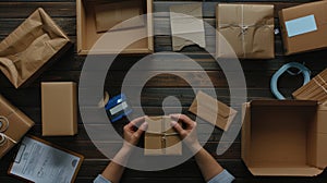 The process of packaging items..AI generated image