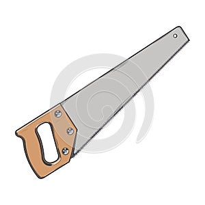 Handsaw isolated on a white background.