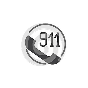 Handset with 911 icon vector