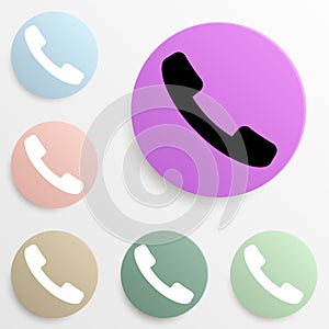 handset badge color set. Simple glyph, flat vector of web icons for ui and ux, website or mobile application