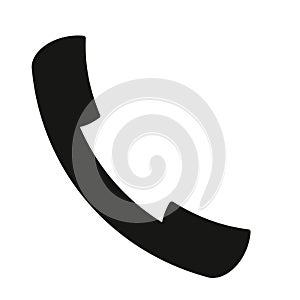 Handset black icon on white background vector illustration