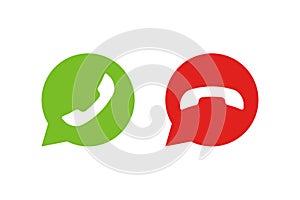 Handset call in bubble isolated icon vector. Flat on white backdrop