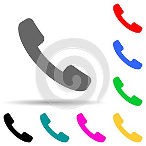 handset multi color style icon. Simple thin line, outline vector of web icons for ui and ux, website or mobile application