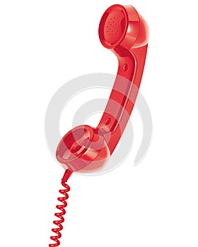 Handset of telephone. Isolated