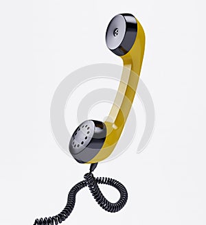 Handset of vintage telephone isolated on white. 3d render illustration