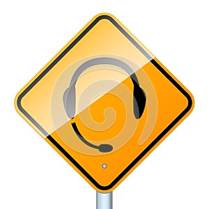 Handsfree road sign isolated