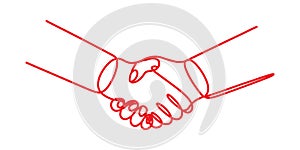 handshake agreement line art illustration