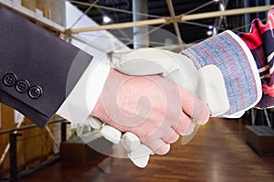 Handshake of architect and investor