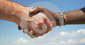 Handshake as symbol of international friendship