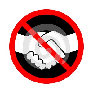 Handshake ban. Stop Handshake vector sign
