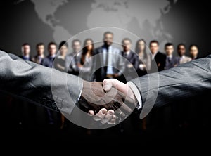 Handshake on business background