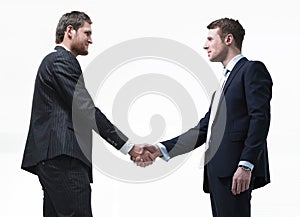 Handshake business partners.isolated on a white background.