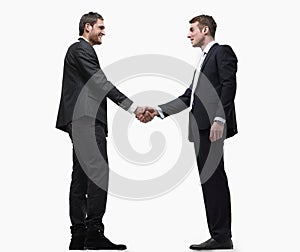 Handshake business partners.isolated on a white background.