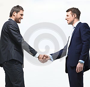 Handshake business partners.isolated on a white background.