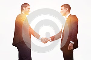 Handshake business partners.isolated on a white background.