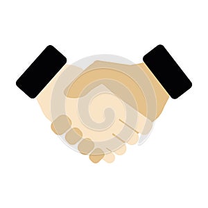 Handshake of business partners. Trendy vector flat style illustration