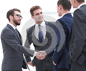 Handshake of business people.photo with copy space