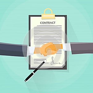 Handshake Businessman Contract Sign Up Paper