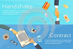 Handshake Businessman Contract Sign Up Paper