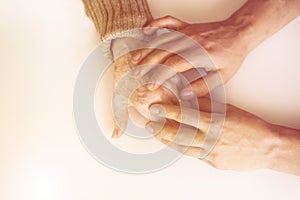 Handshake, caring, trust, treatment and support.