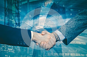 Handshake confirming business partnership